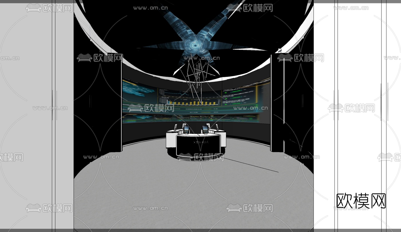 现代展厅su模型下载（渲染图8）