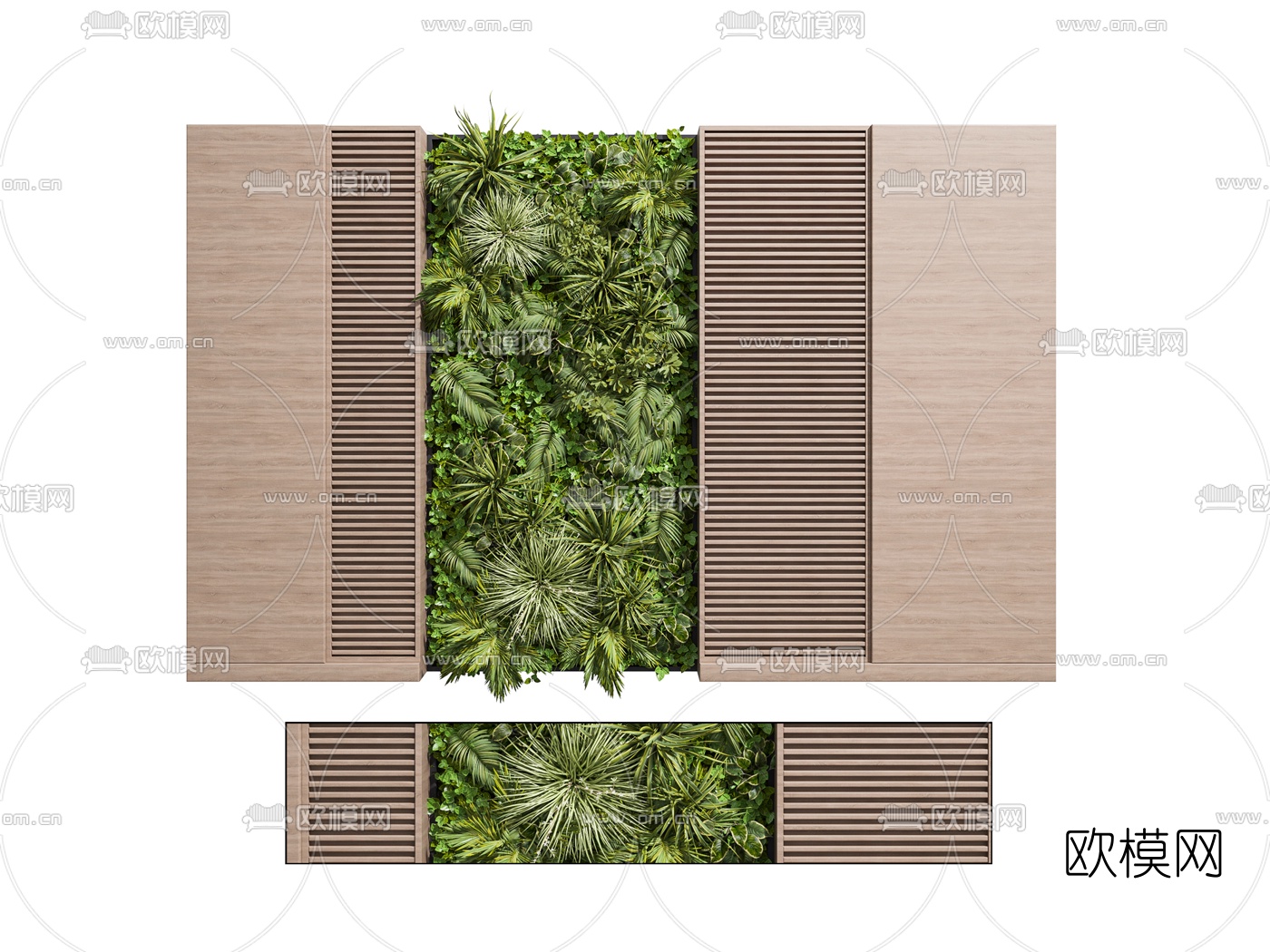 现代绿植植物墙3d模型