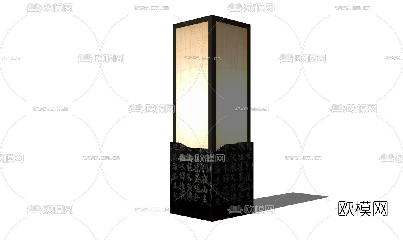 中式草坪灯景观灯免费su模型下载