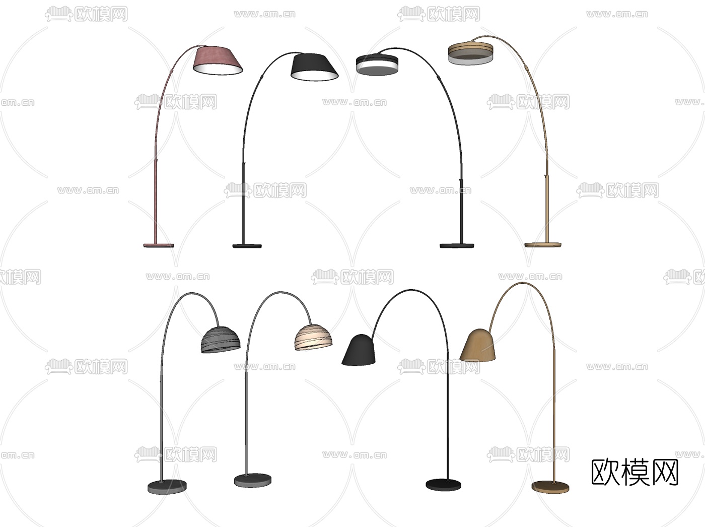 现代轻奢落地灯su模型下载