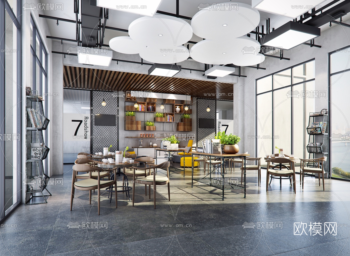 工业风茶水间3d模型下载（渲染图1）