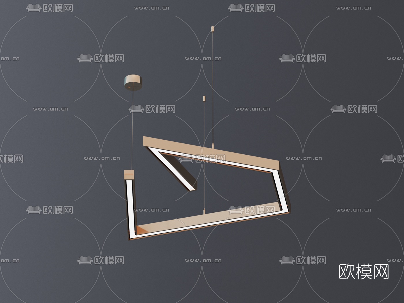 现代金属简约吊灯3d模型