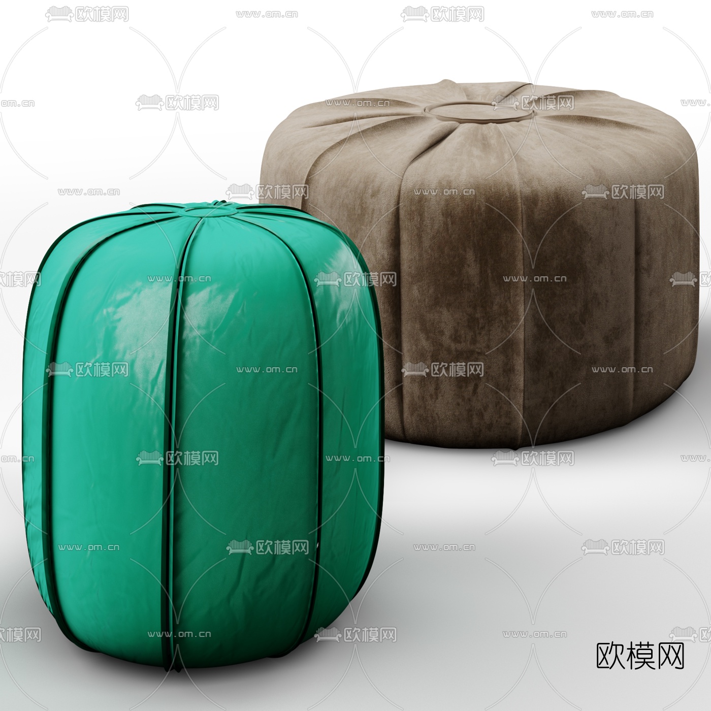 现代布艺圆凳3d模型