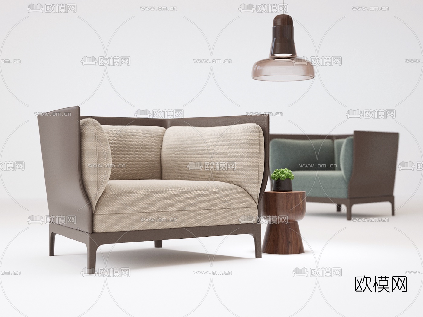 Poltrona Frau 单人沙发3d模型下载