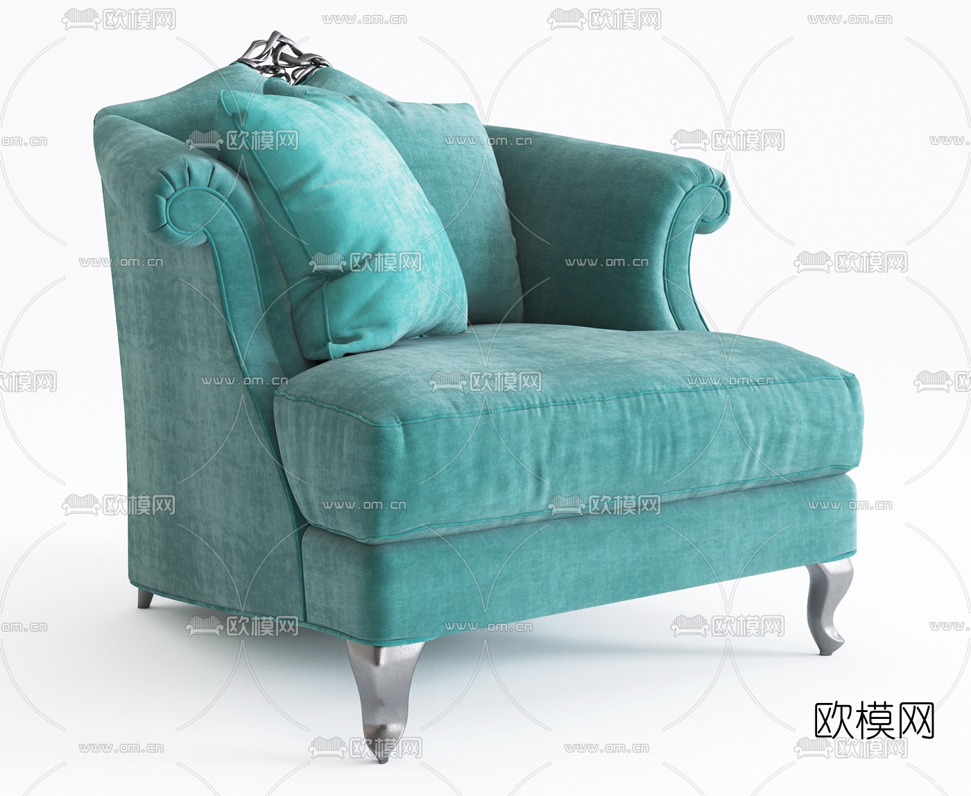 简欧ChristopherGuy沙发椅组合3D模型下载（渲染图4）