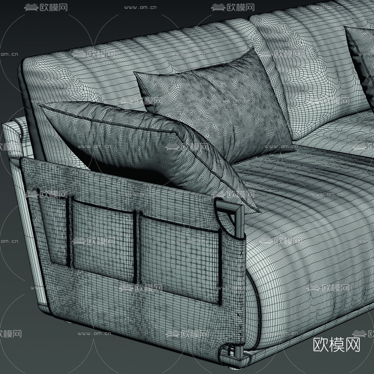 Giorgetti 现代布艺三人沙发3d模型