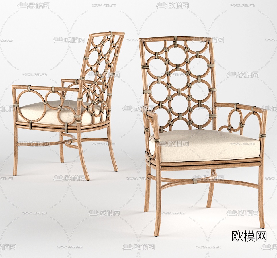 现代藤编单椅休闲椅3D模型下载_ID10573553_3dmax免费模型-欧模网