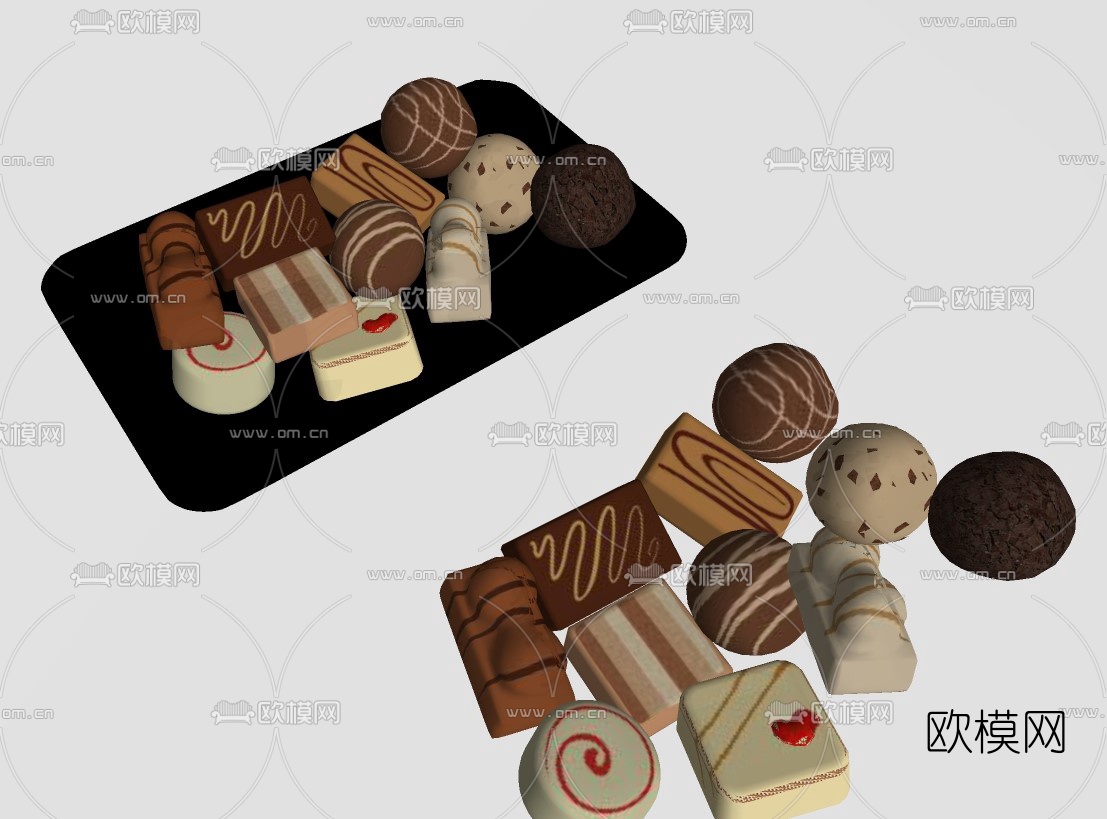 现代面包甜甜圈su模型下载（渲染图2）