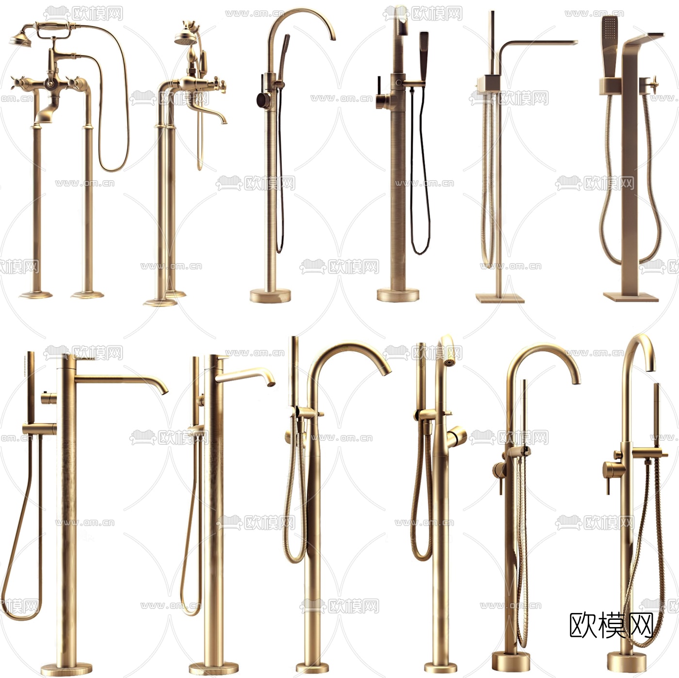 现代轻奢花洒3d模型下载