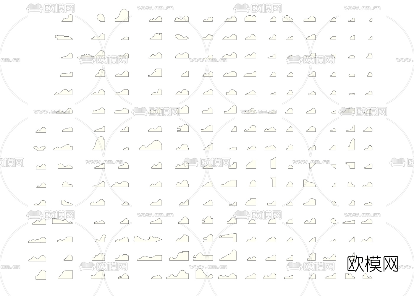 现代石膏线组合su模型下载（渲染图1）
