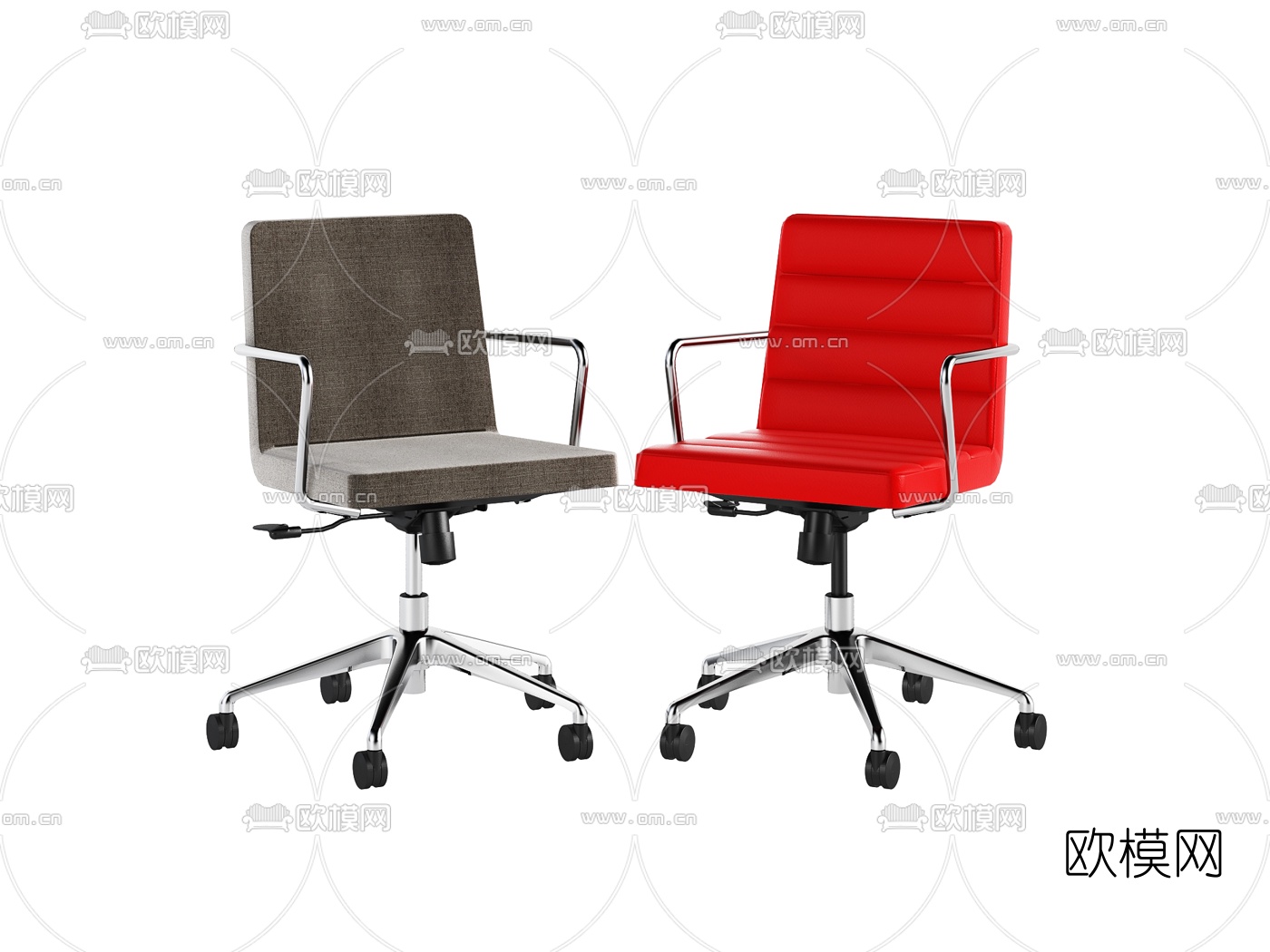 现代布艺办公椅3d模型下载