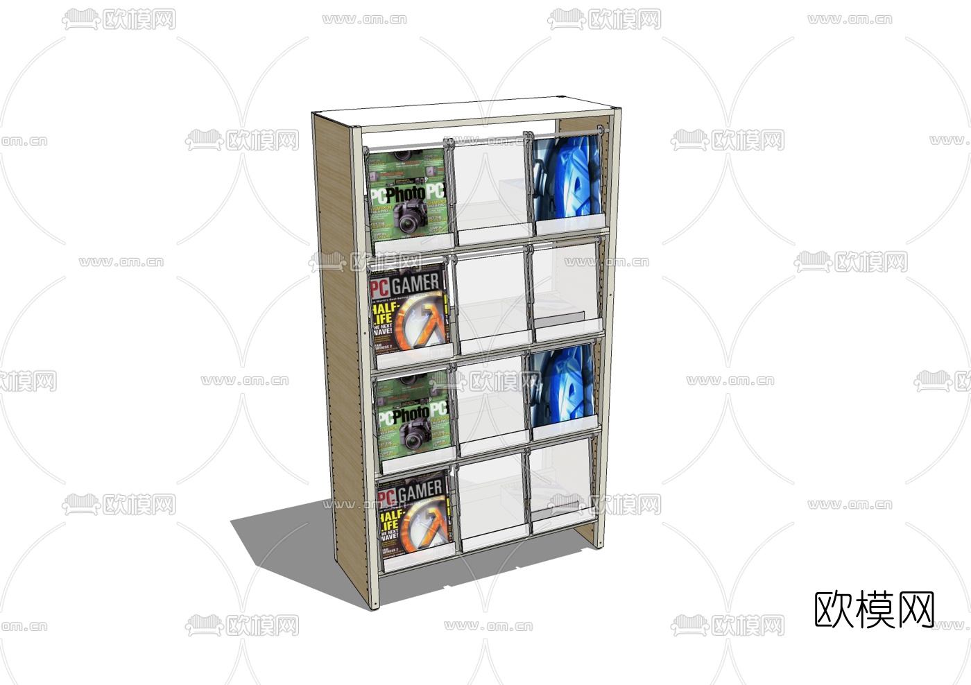现代杂志展示架免费su模型下载
