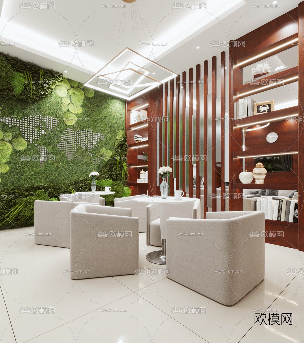 现代银行贵宾接待室3d模型-免费3dmax模型库-欧模网