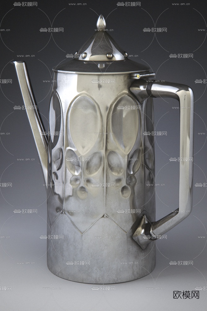 欧式金属水壶水杯组合3D模型
