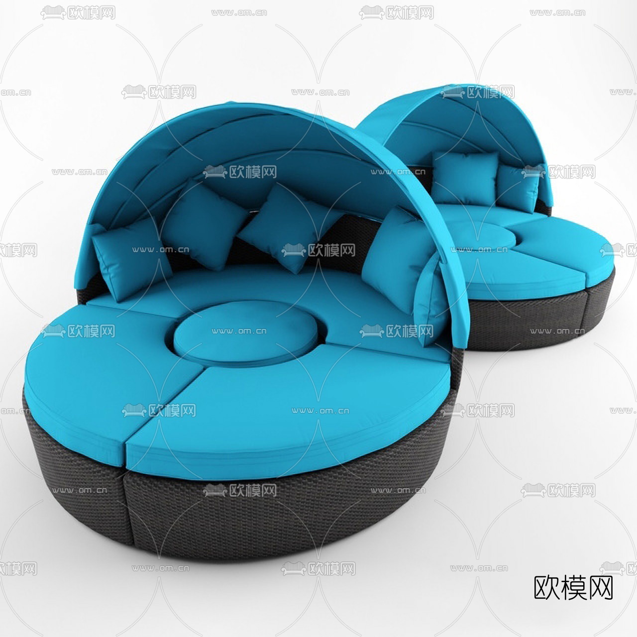 现代户外圆形沙发床3d模型