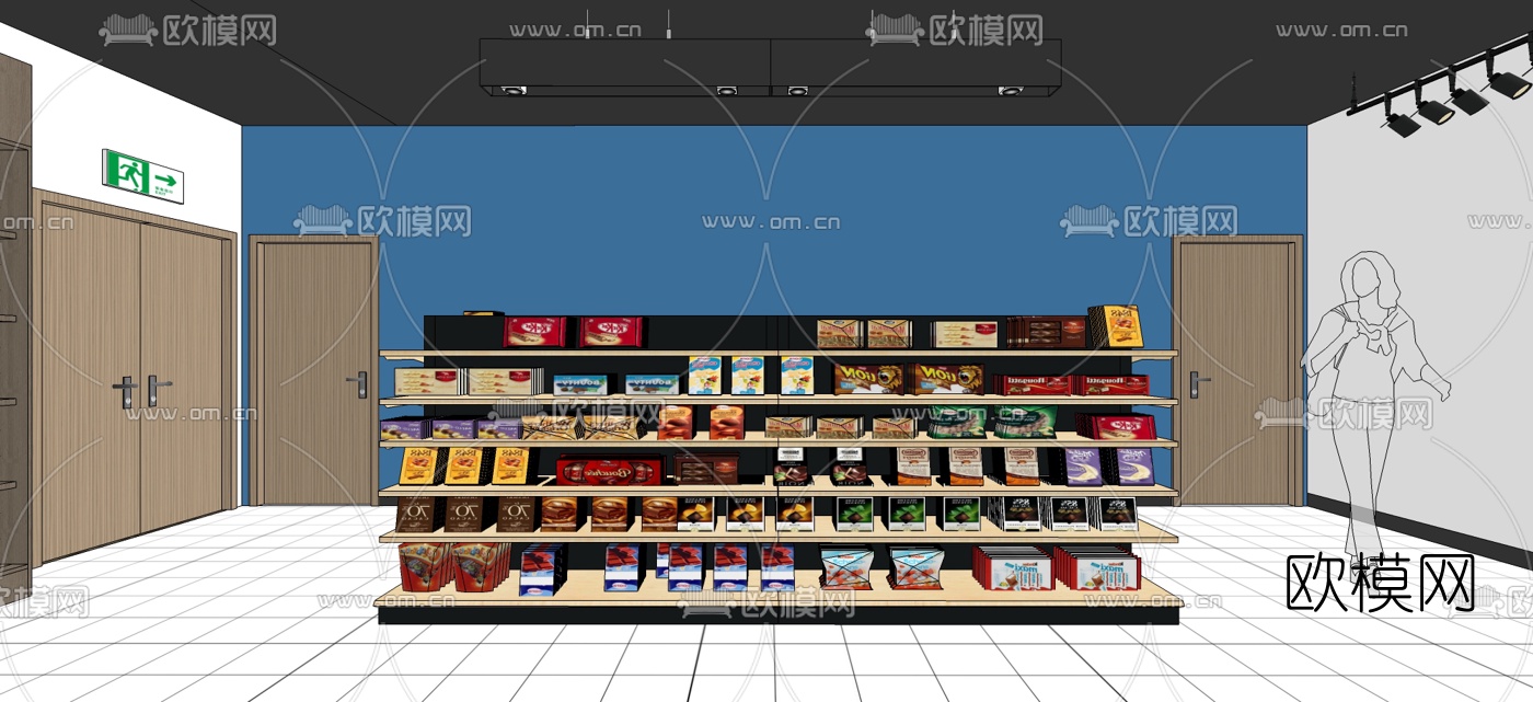 现代水果店su模型下载（渲染图3）