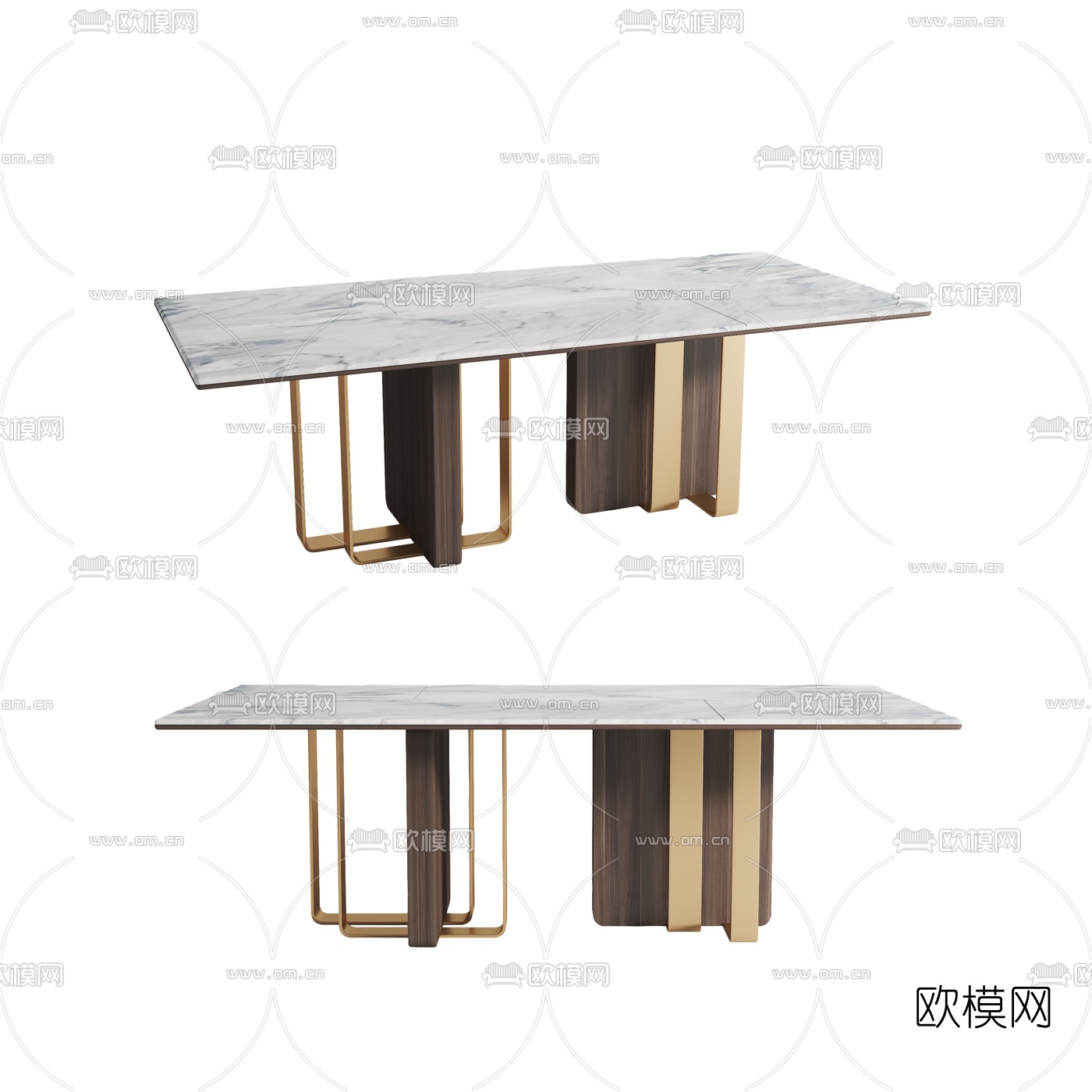 现代大理石餐桌3d模型