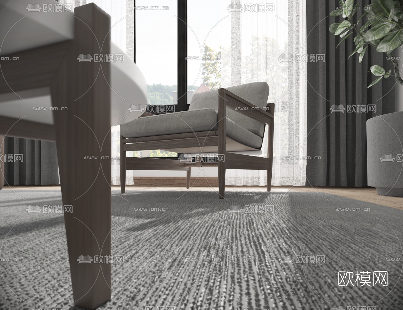 现代简约客厅3d模型