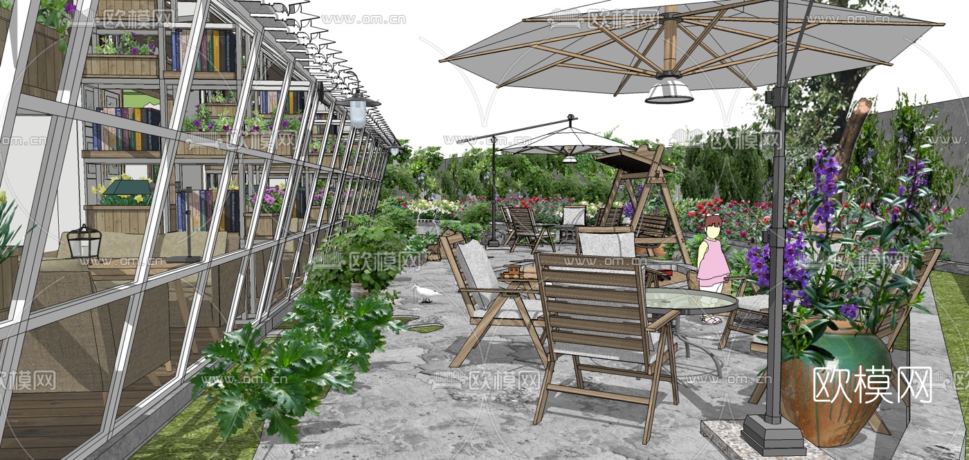 北欧民宿景观设计su模型下载（渲染图7）