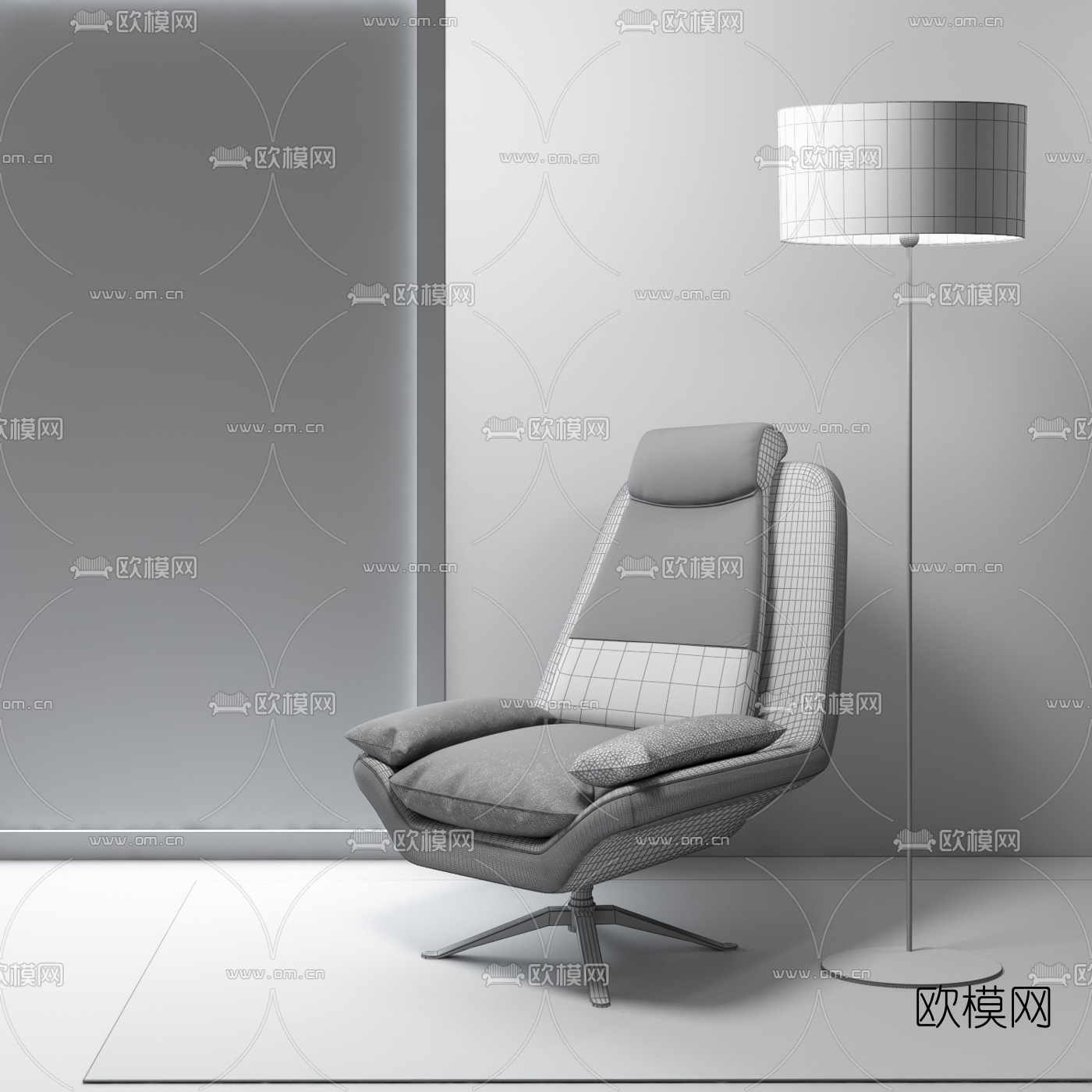 SAN MARCO品牌 PURISSIMO现代皮革转椅3D模型