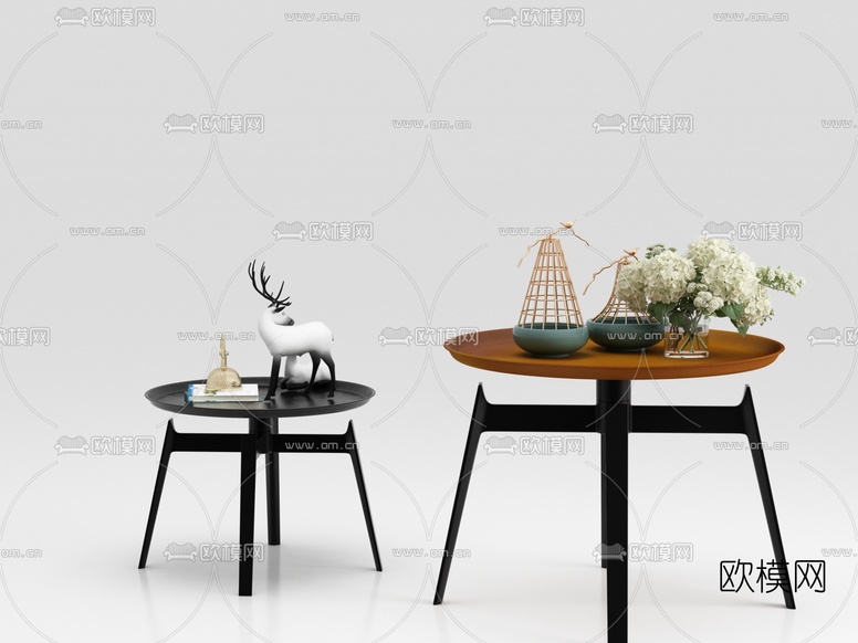 现代北欧茶几摆件3d模型下载