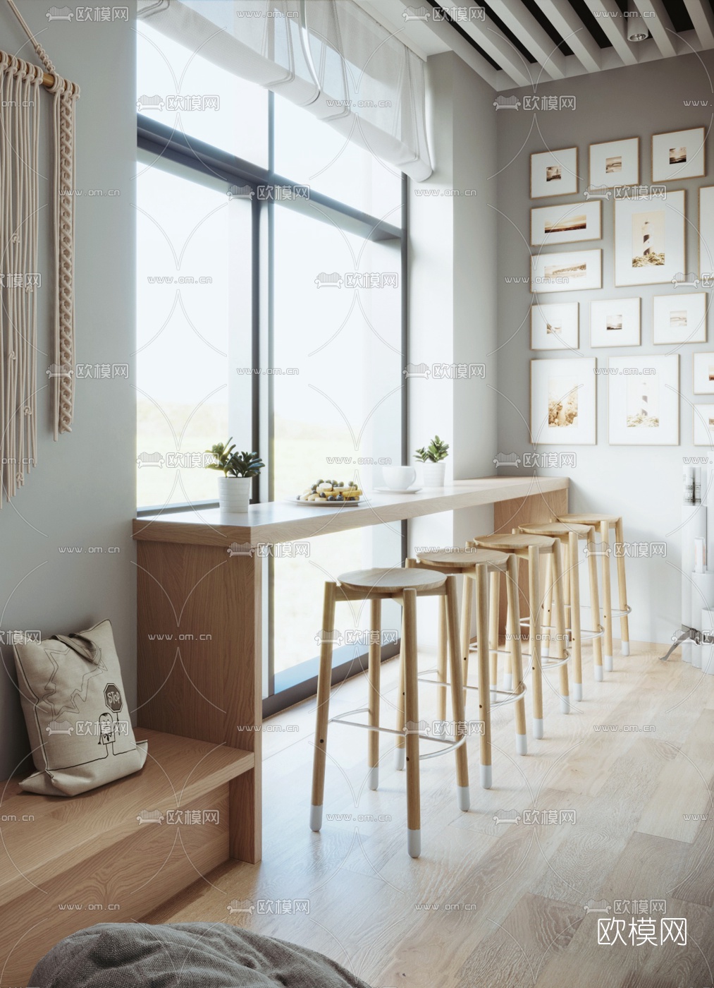 北欧咖啡厅甜品店3d模型下载（渲染图4）