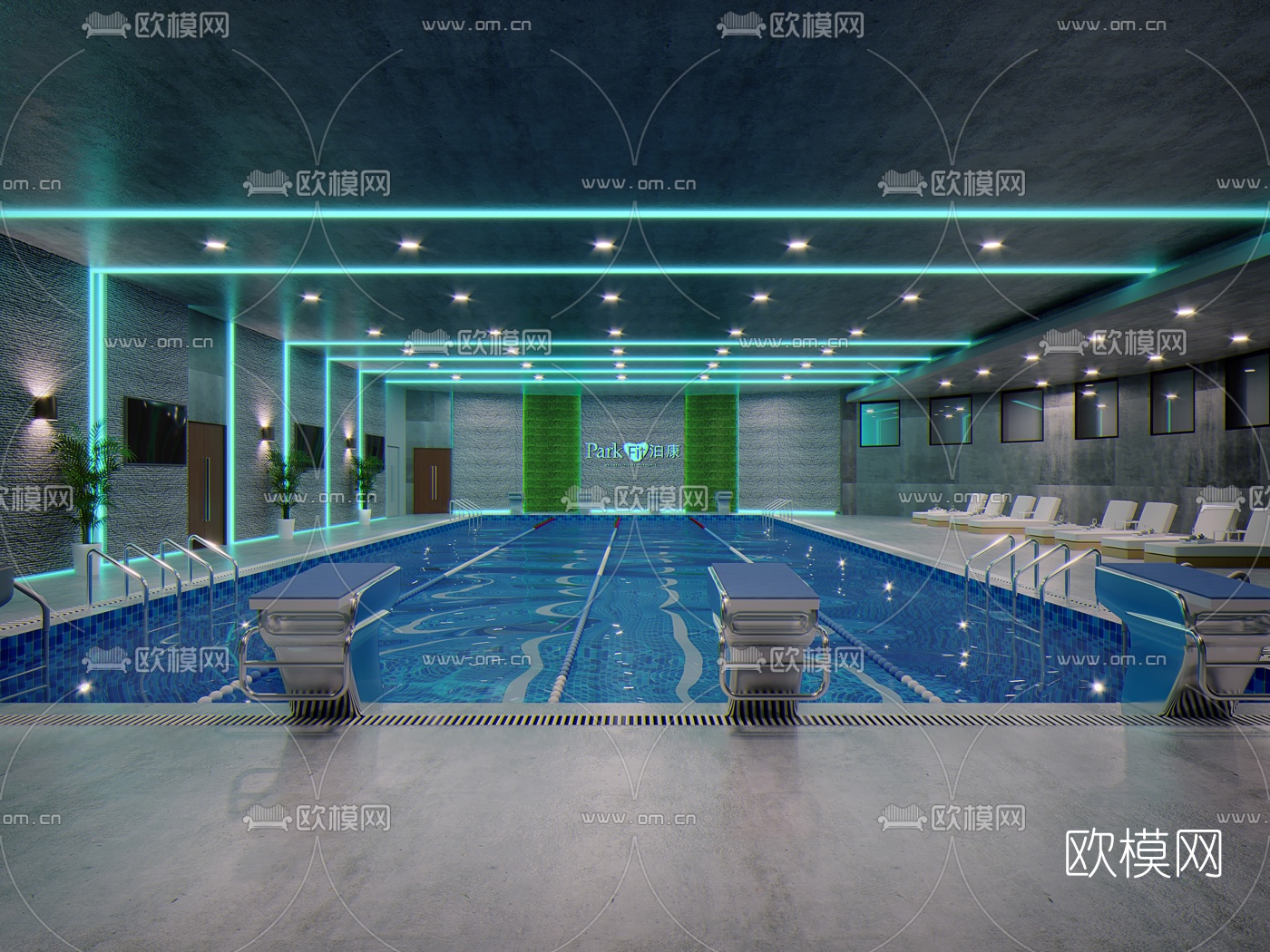现代游泳馆3d模型