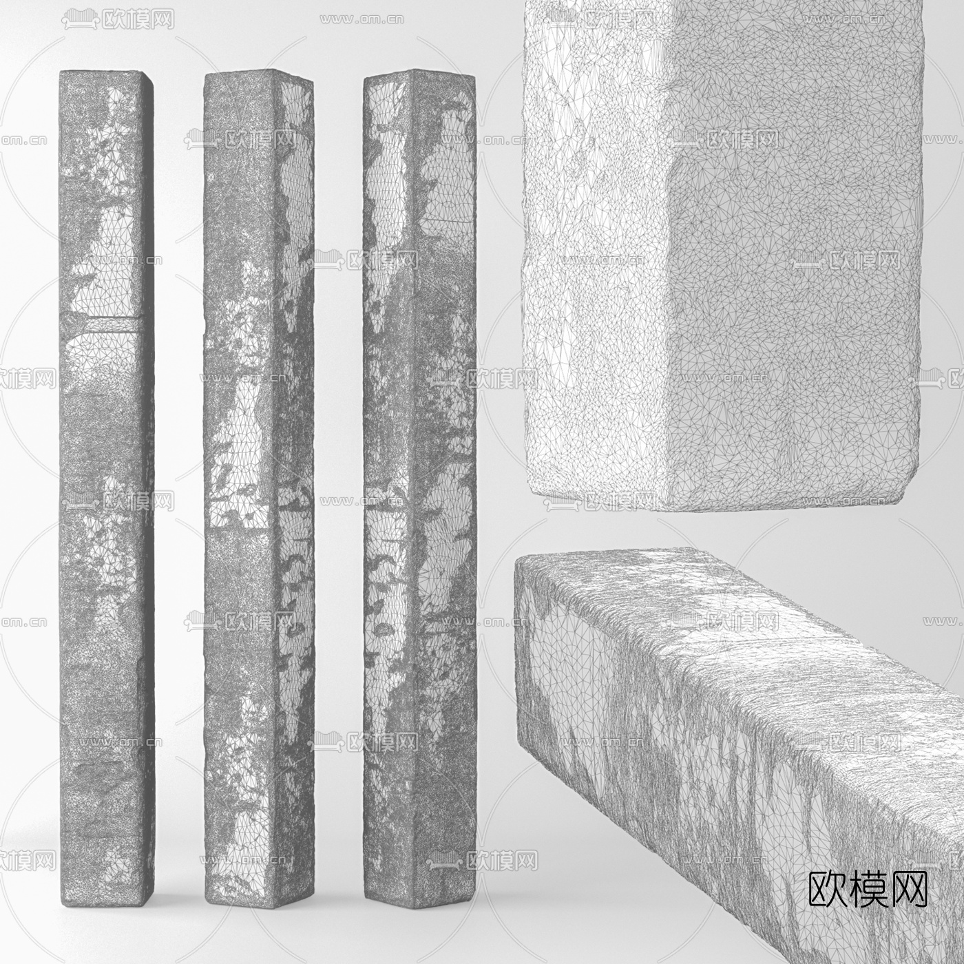 现代石柱3d模型
