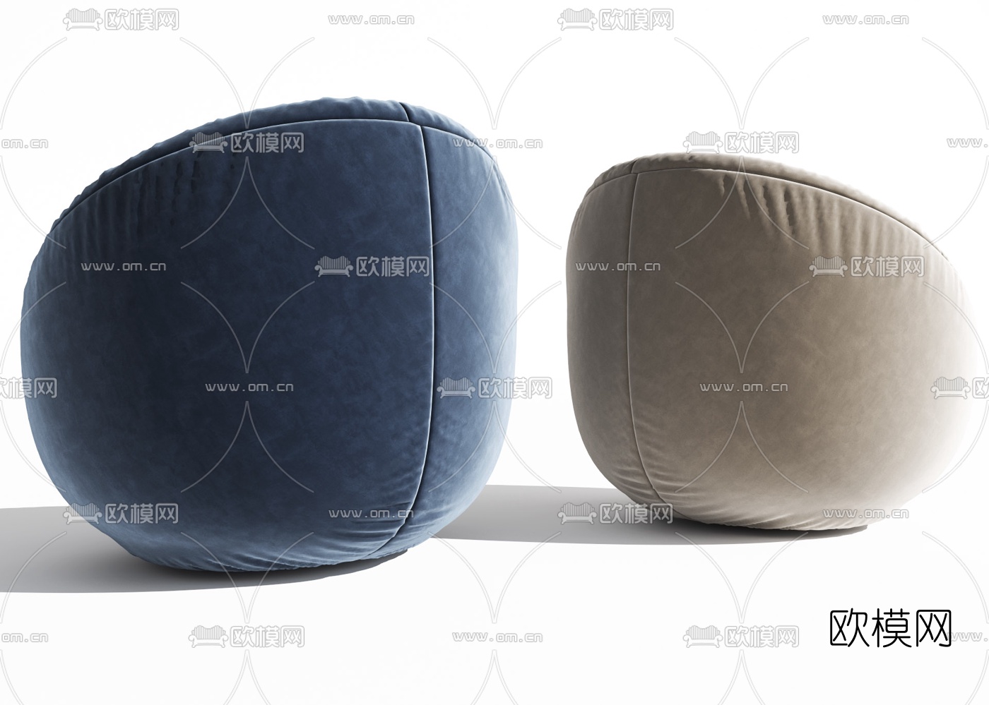 现代布艺懒人沙发3d模型