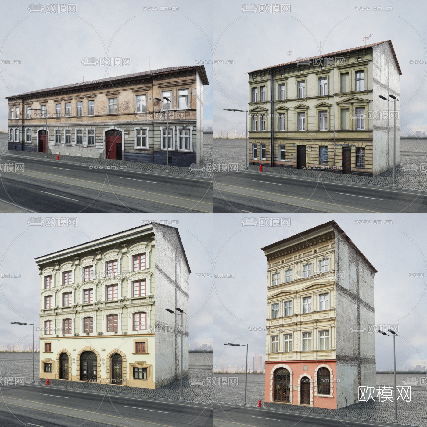 欧式复古楼房3d模型下载