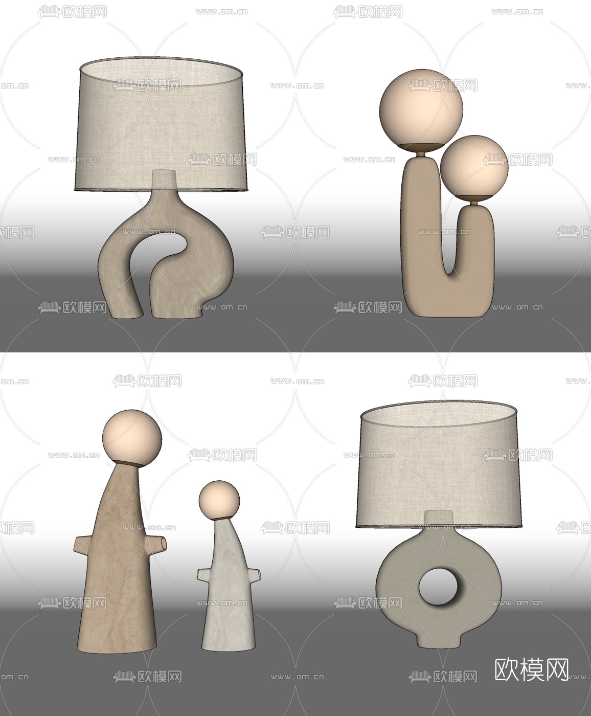 侘寂台灯su模型下载（渲染图2）