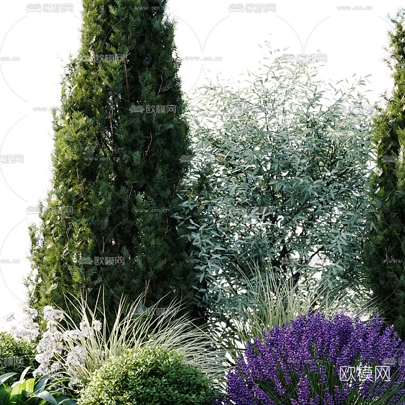 现代绿植灌木花丛3d模型下载（渲染图2）