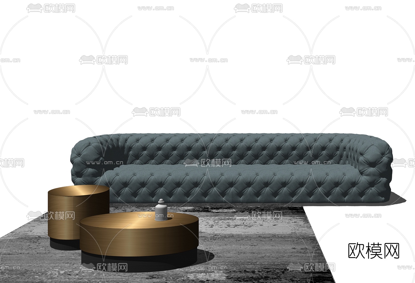 现代轻奢多人沙发su模型下载