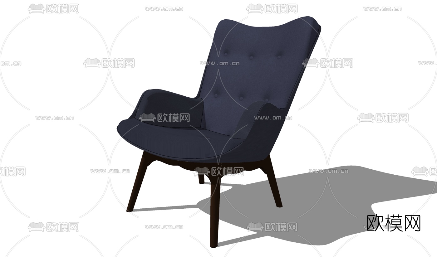 欧式休闲椅免费su模型下载