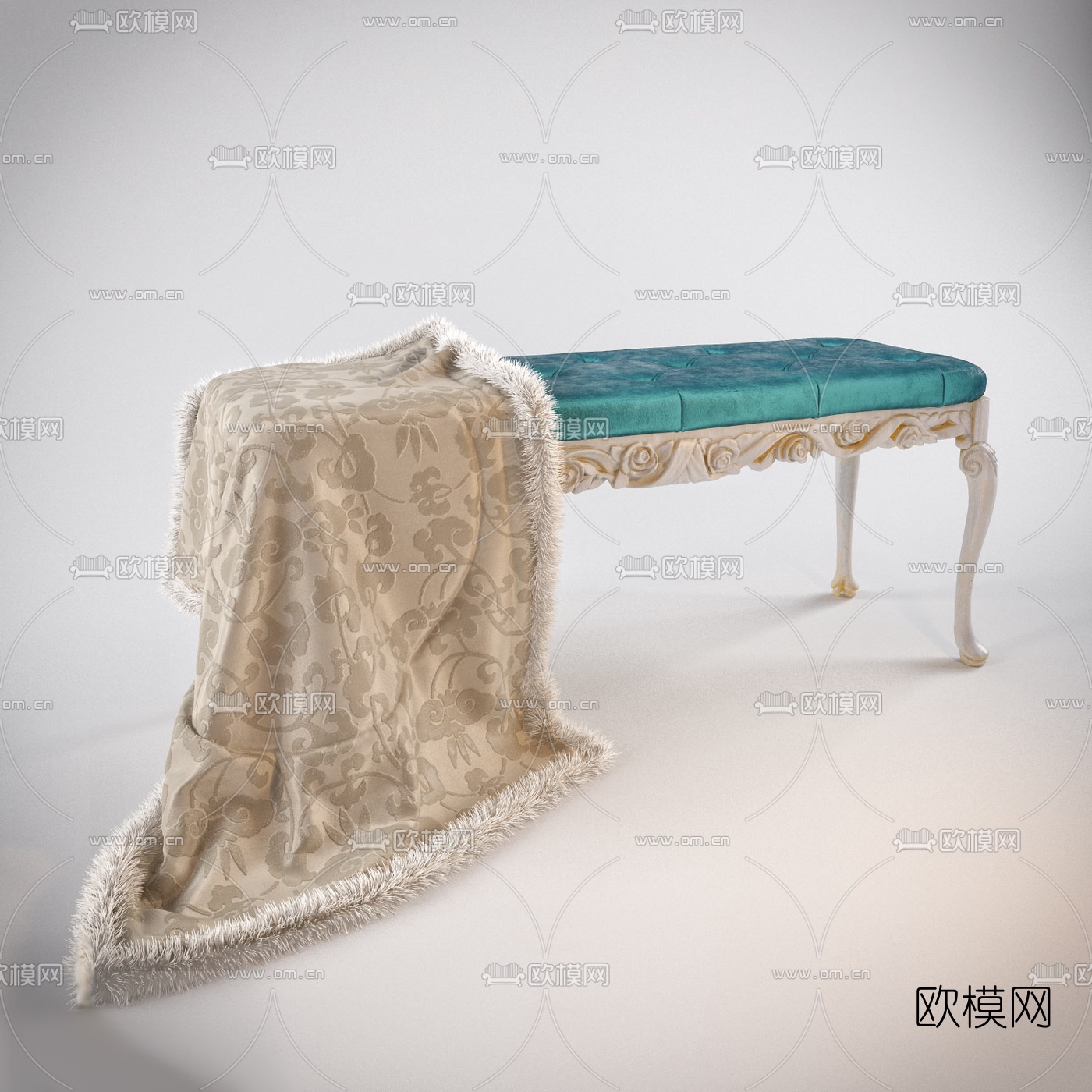 欧式脚踏毯子组合3D模型