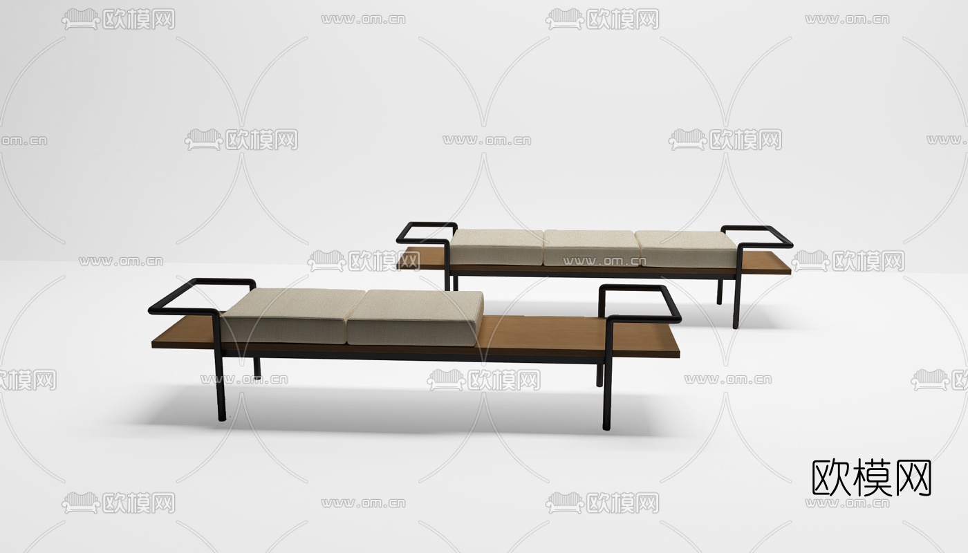 现代长凳3d模型下载