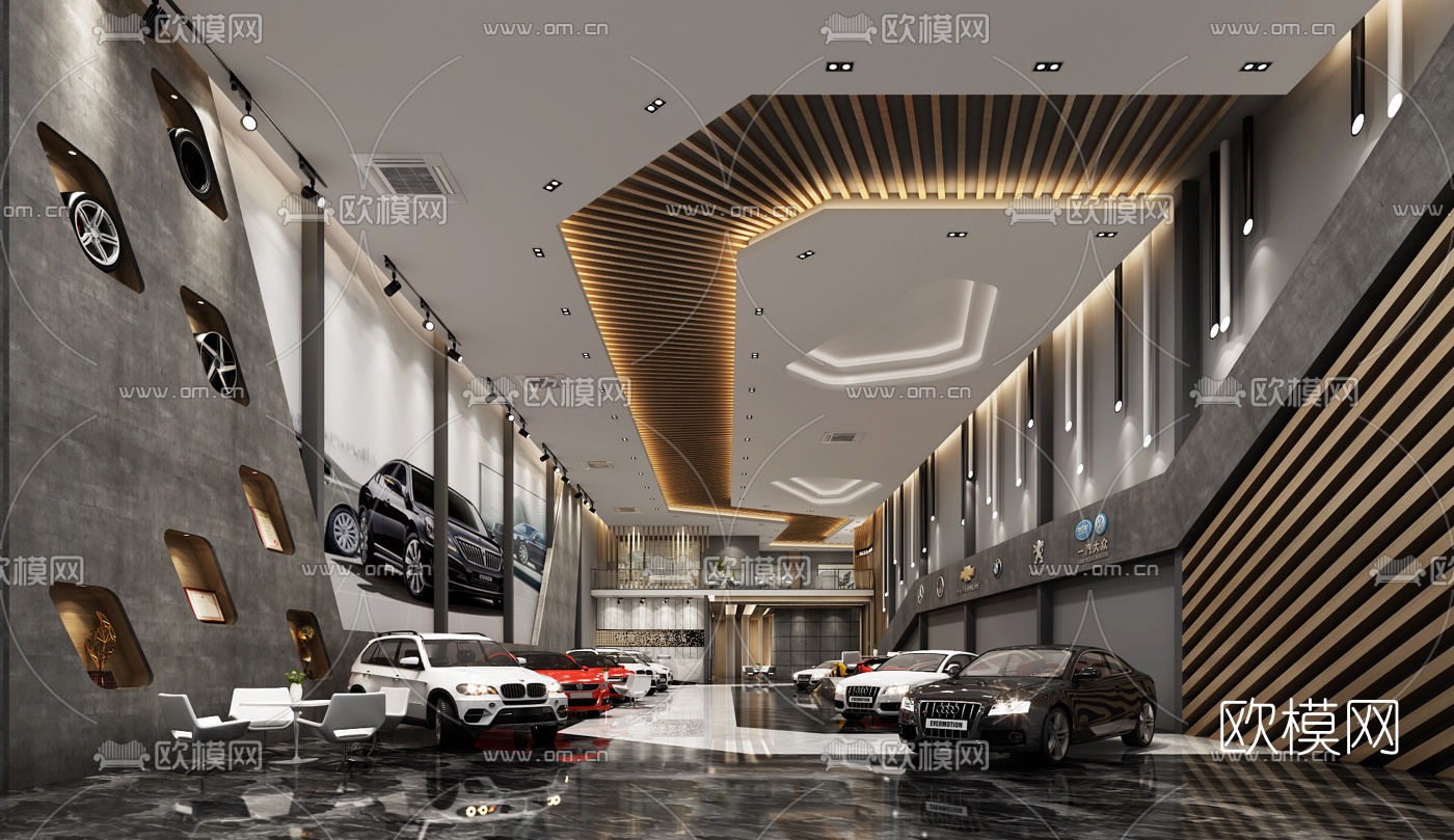 现代汽车展厅休闲区3D模型