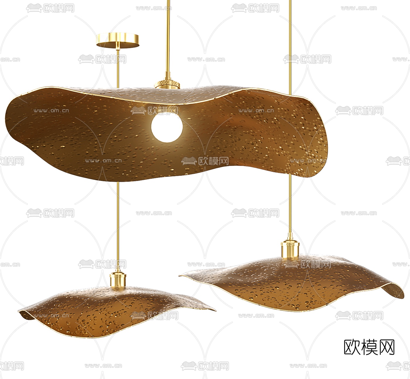 现代荷叶吊灯3d模型下载