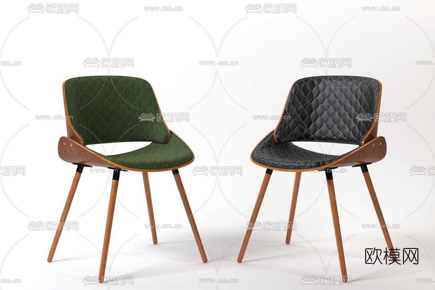北欧实木单椅3d模型下载（渲染图1）