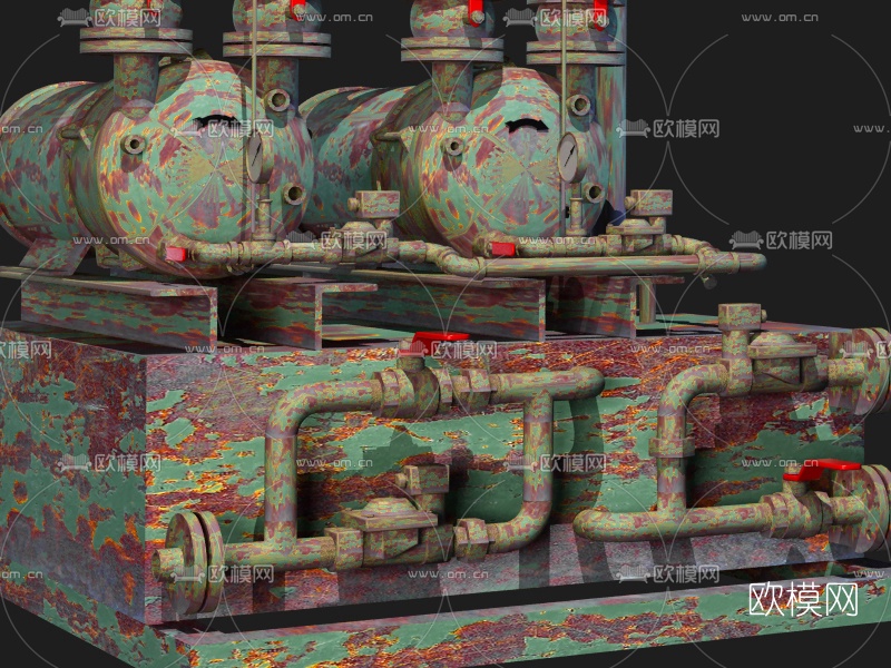 现代水管工业设备3d模型下载（渲染图3）