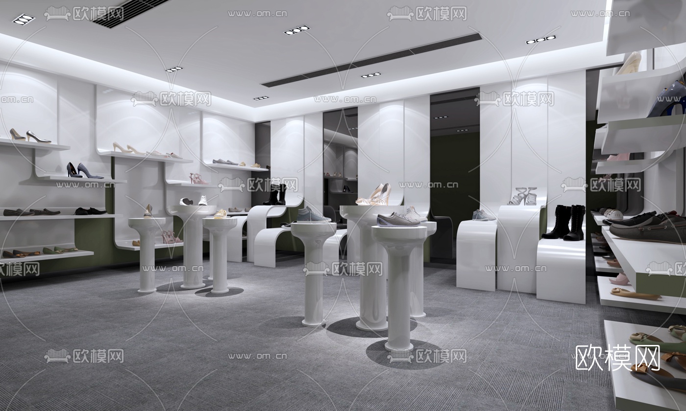 现代鞋子专卖店3D模型