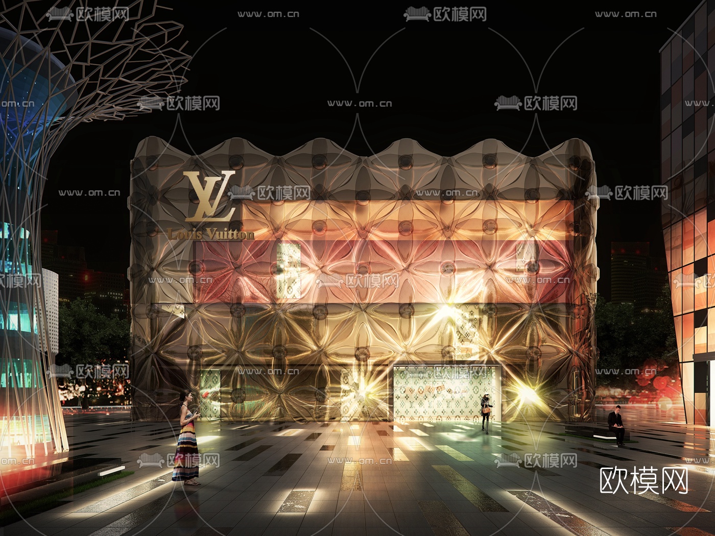 现代LV专卖店外观3d模型下载_ID10340684_3dmax免费模型-欧模网