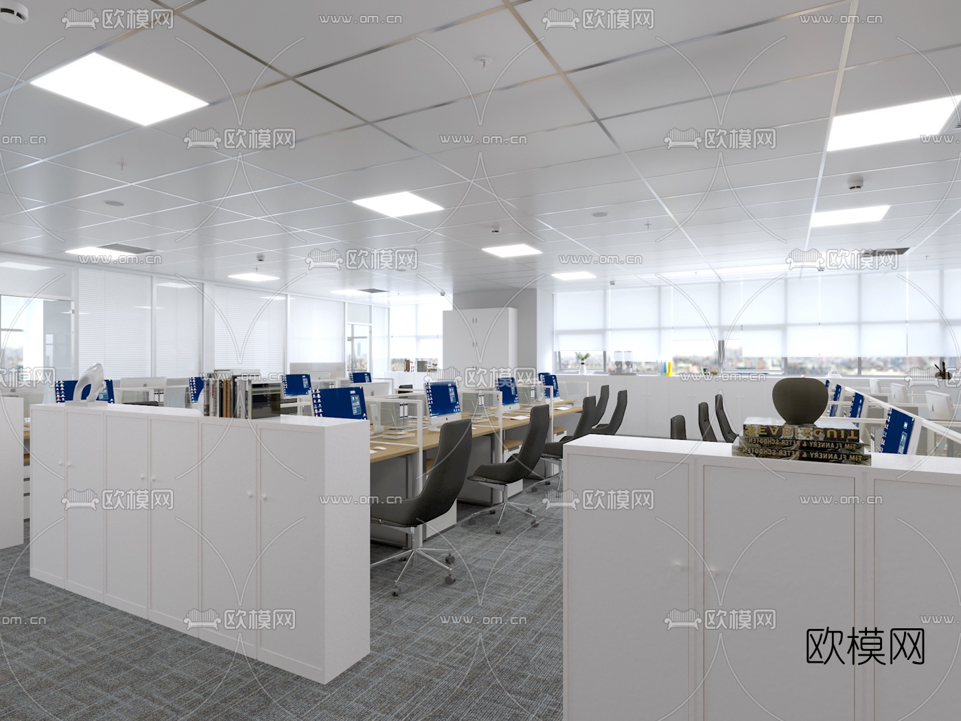 现代办公区3d模型