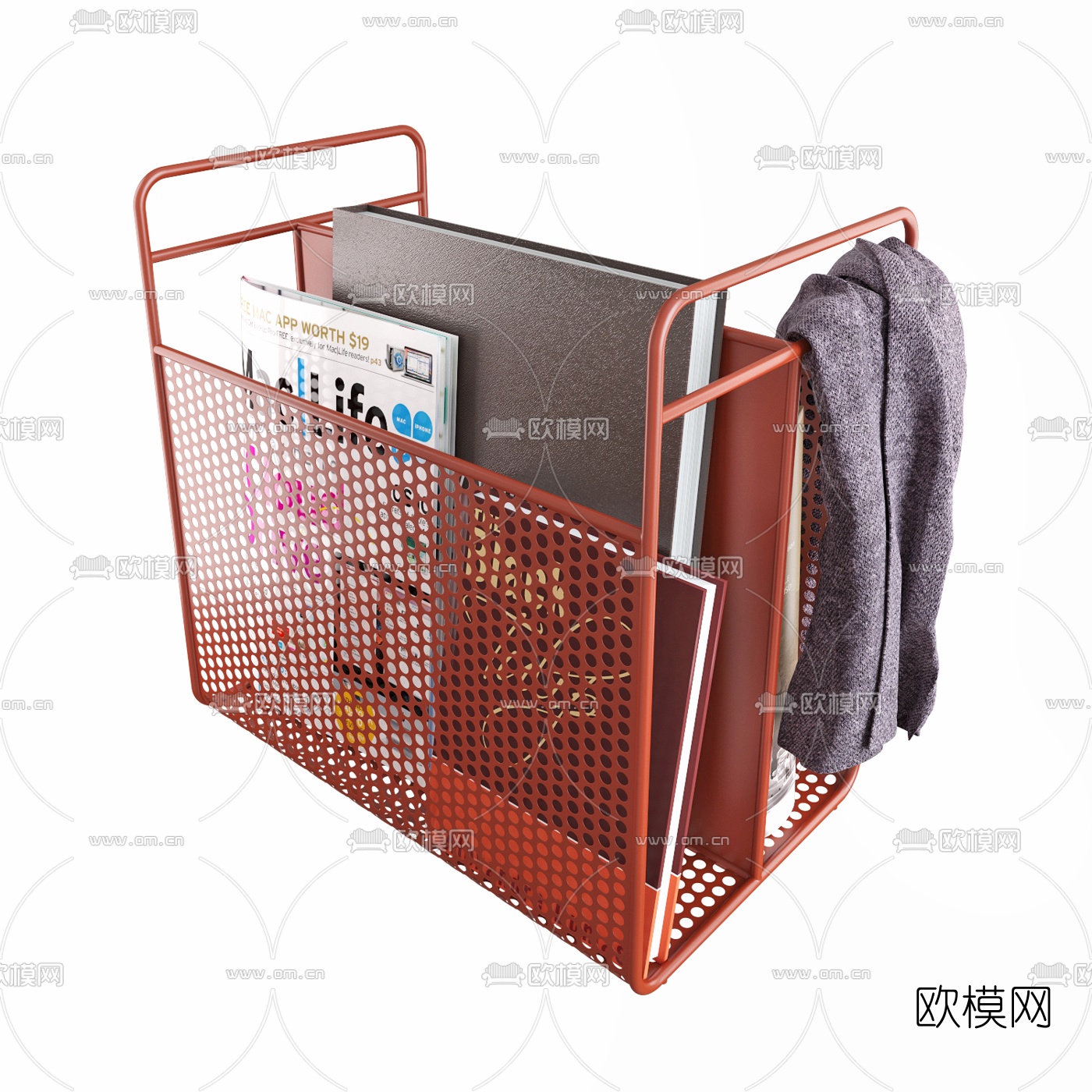 现代金属书报架3d模型