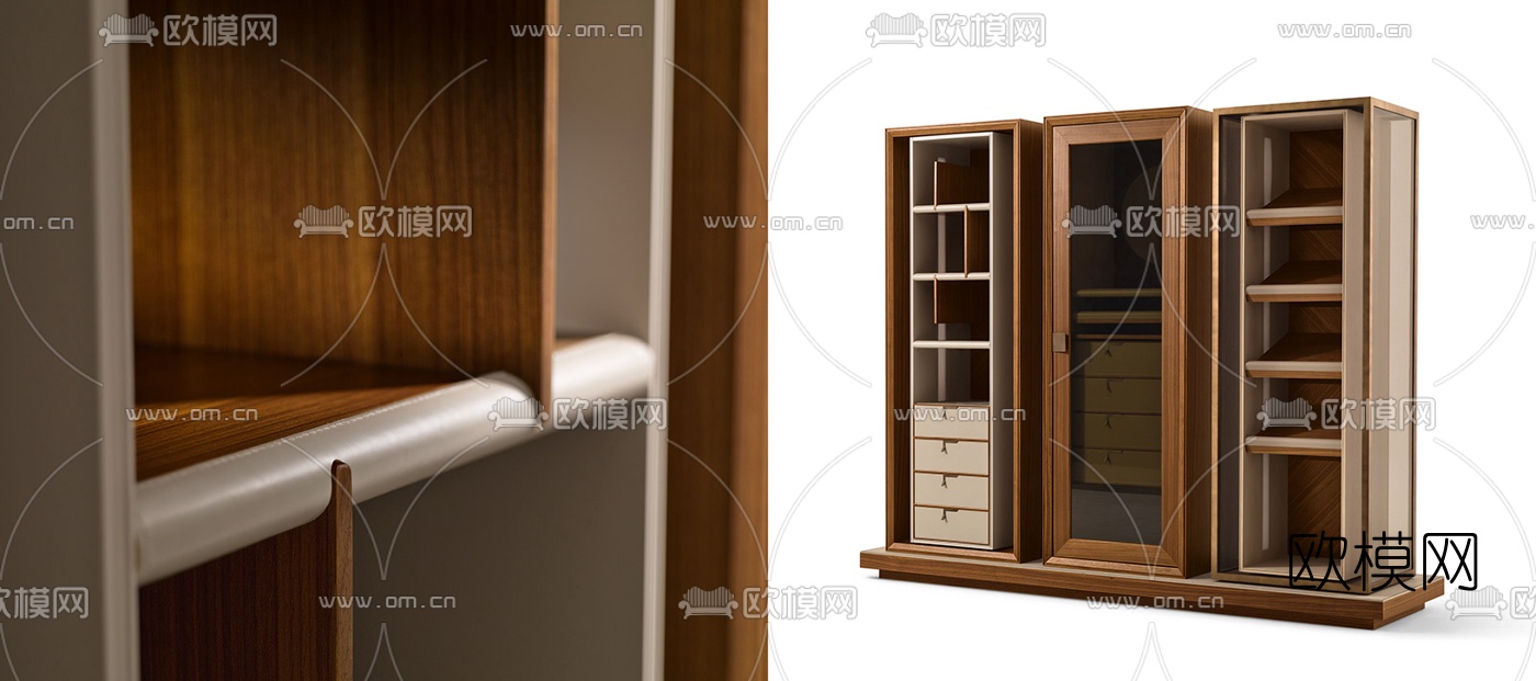 GIORGETTITOWN现代实木首饰 衣柜3D模型下载（渲染图2）
