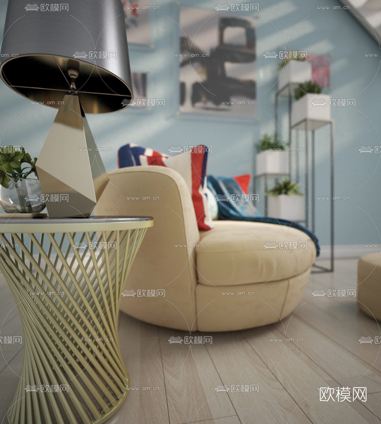 北欧休闲沙发3D模型