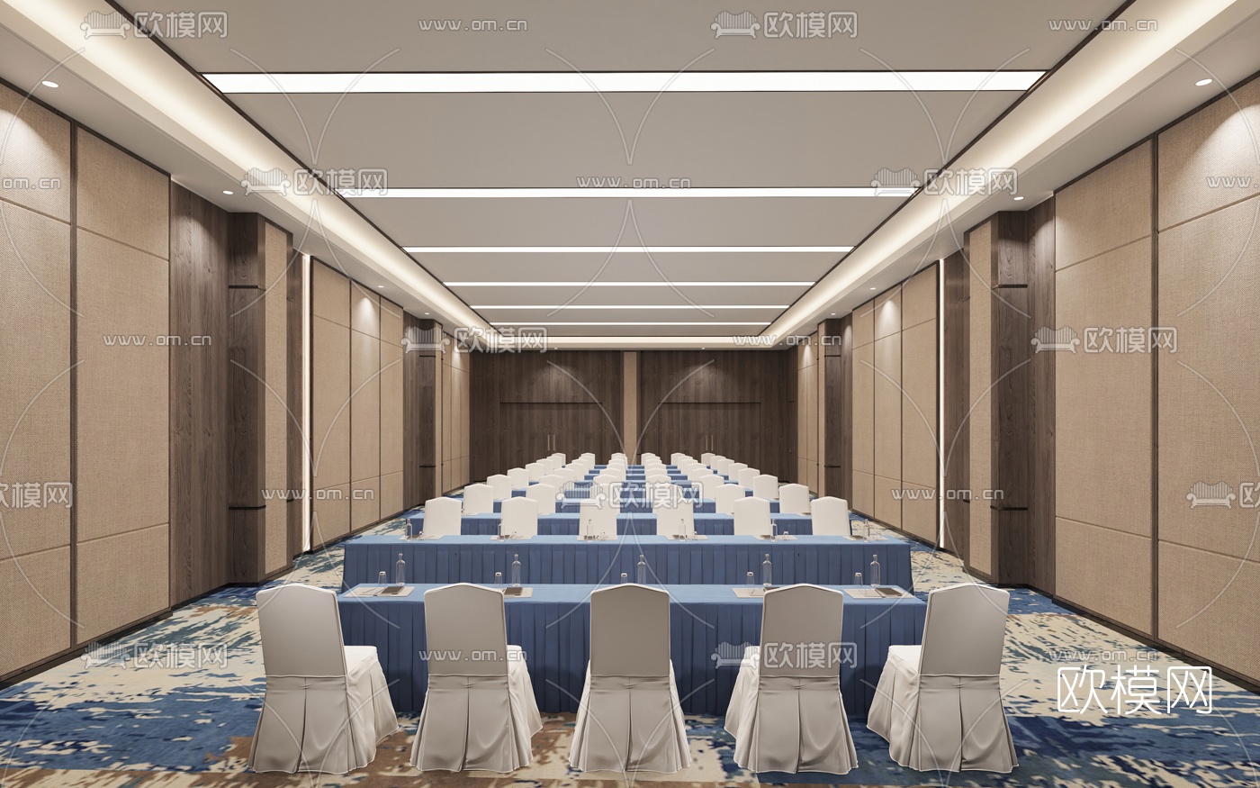 新中式酒店会议3d模型下载