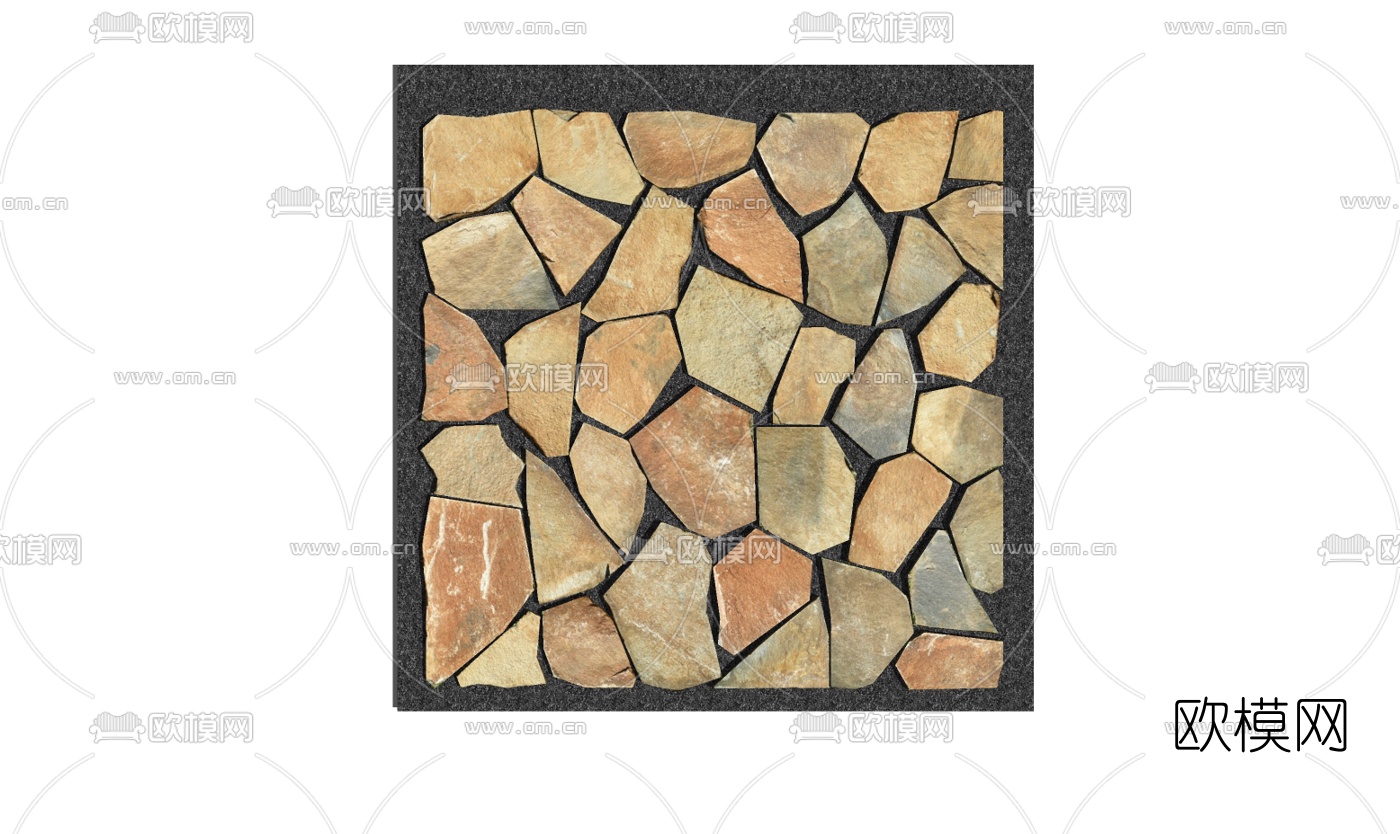 自然风石头背景墙免费su模型下载