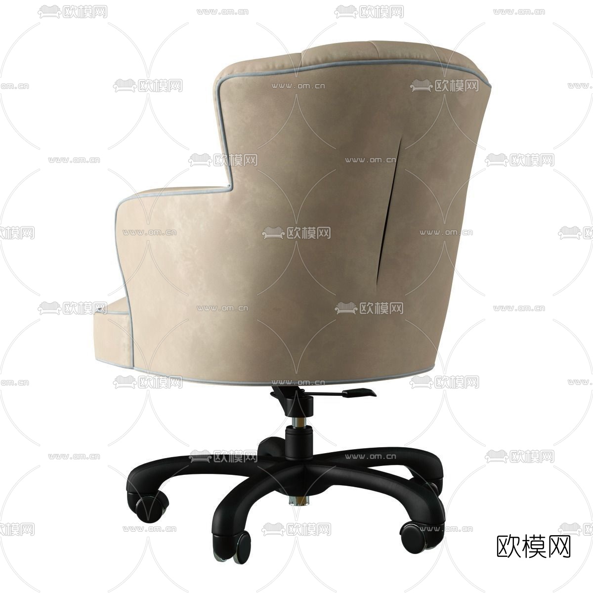 简欧绒布办公椅大班椅3D模型