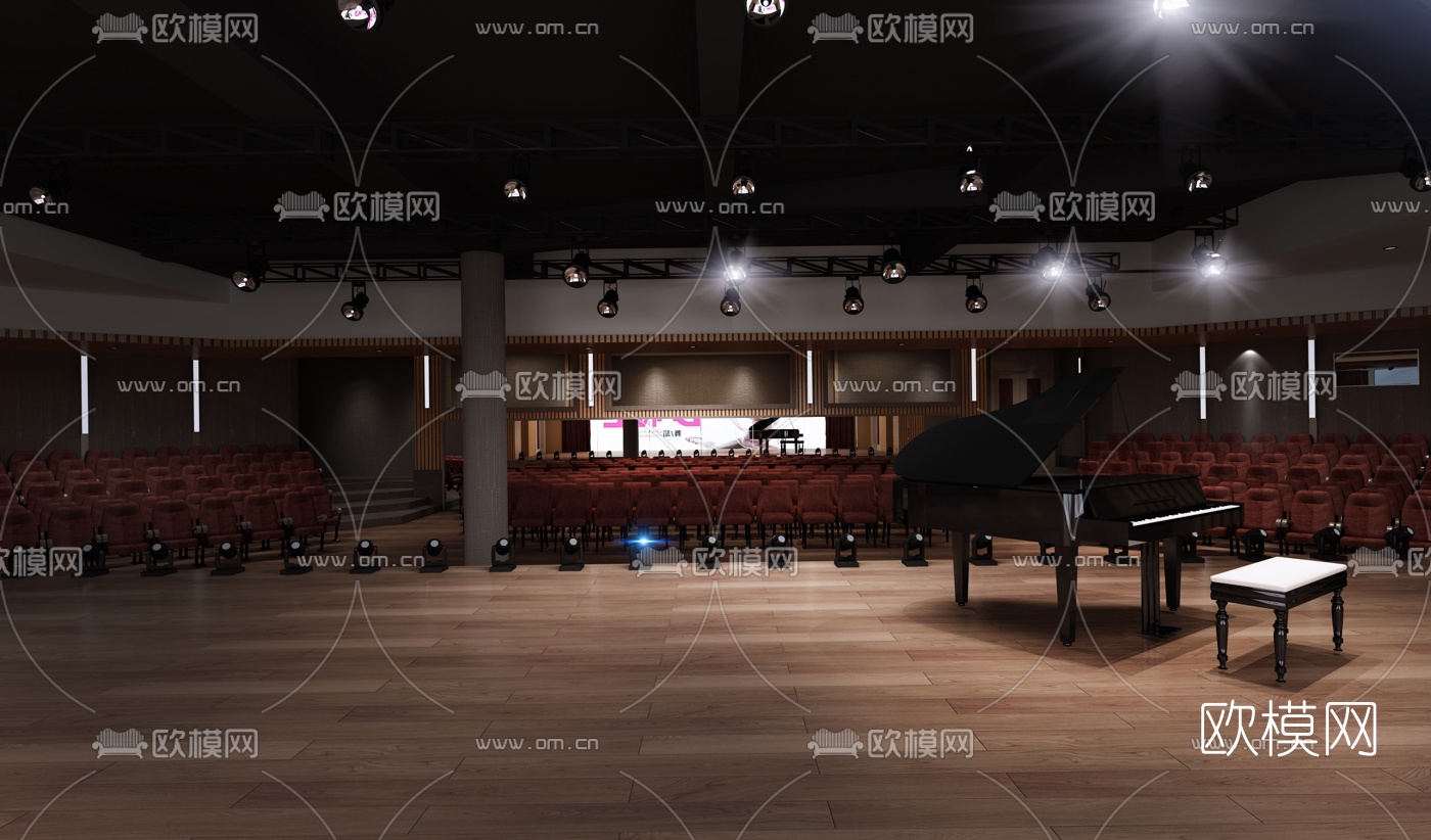 现代音乐厅剧院3d模型